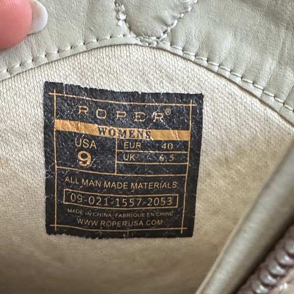 Roper Mae Buckle Women's Ankle Boots - Cream and Brown - Picture 2 of 2